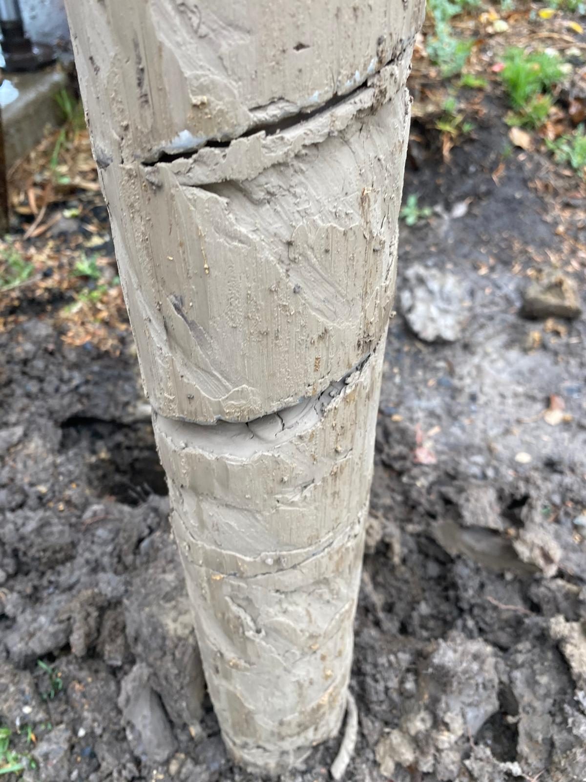 Soft clay recovered on the auger during investigation