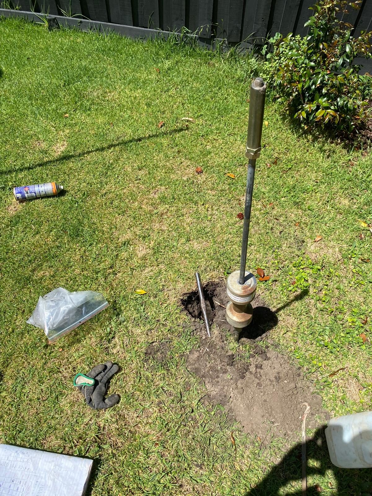 Dynamic cone penetrometer test to assess subgrade strength