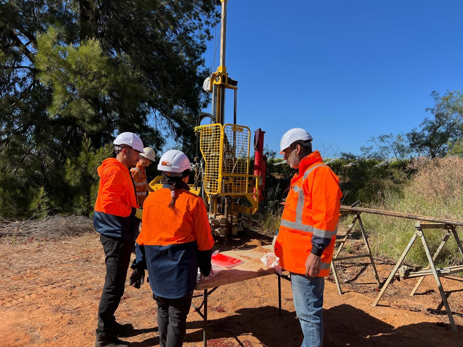 Engineers logging at a drilling rig on a regional site